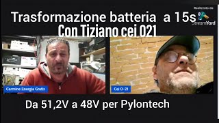 TIZIANO CEI 021 Batteria 512V trasformata a 48V per kit Pylontech [upl. by Ynnohj831]