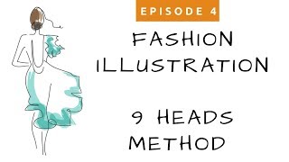 Ep 4  Fashion Illustration  Drawing the Croquis Faster Using the 9 Heads Method [upl. by Fife]