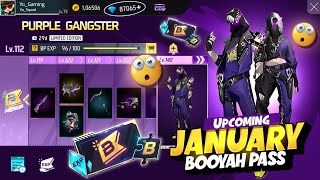 January and February booyah pass full review  OB47 Update all item review  free fire new event [upl. by Nospmis]