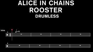 Alice In Chains  Rooster  Drumless with scrolling drum sheet [upl. by Illah]