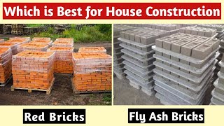 Fly ash Bricks vs Red Clay Bricks  Which Brick is Better for Construction  Bricks 2021 [upl. by Tnerual]