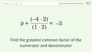 Solve p8123 Linear Equation Video Solution  Tiger Algebra [upl. by Madian]