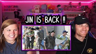 BTS JINS MILTARY DISCHARGE REUNION WITH MEMBERS  Reaction [upl. by Nnyleve1]