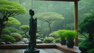 Rain Sound Ambience in a Japanese Garden [upl. by Magena]