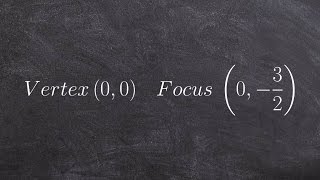 Learning to write the standard form of a parabola given the focus and vertex [upl. by Hubert]