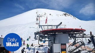 Ski lift malfunction causes chaos on the slopes  Daily Mail [upl. by Darell]