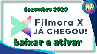 FILMORA X ATIVADO ATUALIZADO DEZEMBRO 2020 [upl. by Nomyad]