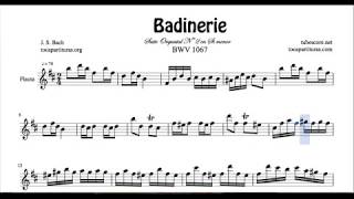 Badinerie J S Bach Sheet Music for Flute amp Recorder B minor [upl. by Moritz]