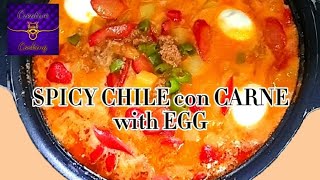 SPICY SAUCY CHILI con CARNE with EGG❗🌶️🥩🥚Kaldereta Style❗ [upl. by Lauter919]