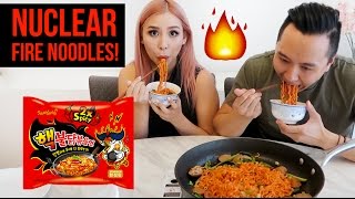 NUCLEAR SPICY FIRE NOODLES  COUPLE CHALLENGES MUKBANG [upl. by Andri]