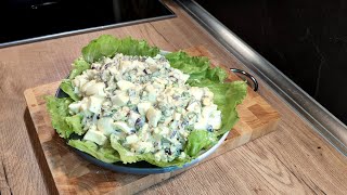 Простой и вкусный салат из яиц Замечательный Дрессинг Немецкая кухня [upl. by Devlen]