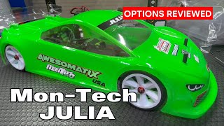 Review of the MonTech Julia body the new FSS steering and G10 Top Decks for the Awesomatix A800R [upl. by Ruhtra65]