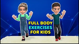 13 MINUTES OF FULL BODY EXERCISES FOR KIDS AT HOME [upl. by Nihhi87]