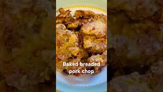 Baked breaded pork chop yummyfood porkchop bakedporkchop viralvideo [upl. by Smitty]