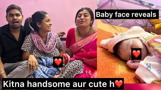 Baby face reveal ❤️ Finally aaj babu k face dikha diye sbko🤍 baby pregnancy newbornbaby [upl. by Kaia826]