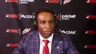 Jackson State Coach Deion Sanders Walks Off Interview After Being Called quotDeionquot [upl. by Cence]