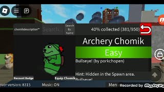 Roblox find the chomiks  how to get Archery Choik [upl. by Belcher]