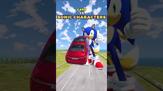 Cars VS Sonic Characters 🚗  BeamNGdrive shorts [upl. by Ahgem228]