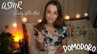 ASMR  Study with Me • Pomodoro Technique Rain Unintelligible Whispers Book Sounds Writing [upl. by Clayborne335]