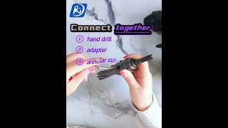 how to install an annular cutter on a cordless hand drill  annularcutter machine [upl. by Kwon801]