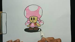 How to Draw Toadette  Super Mario Wiki  The Mario Encyclopedia [upl. by Milicent941]