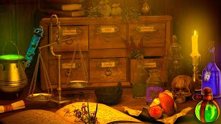 Apothecary Ambience Potion Shop Bubbling Sounds Mortar and Pestle Quill Writing Page Turning [upl. by Ilana]