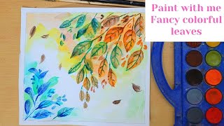 Easy Watercolor Leaves for fun  Watercolor Art Therapy  수채화 꽃 그림수채화 나뭇잎hojas de acuarela [upl. by Vaclav]