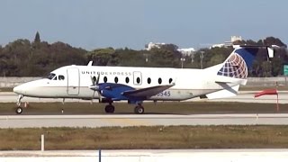 United Express Beech 1900 Takeoff from FLL on 9L [upl. by Leahcar492]