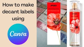 How to make sticker  decant labels using CANVA 🇵🇭  Leelee Vee [upl. by Eloisa]