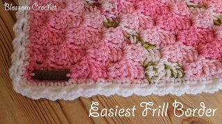 Easiest Crochet Border Ever Simple Frills [upl. by Asillem369]