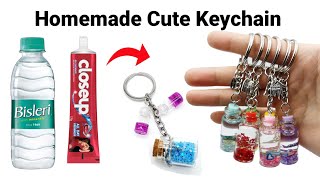 How to make Keychain at homeHomemade bottle KeychainDIY Gift Keychainbts KeychainCute Keychain [upl. by Niac]