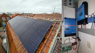 Zonnepanelen aanleggen met Victron Energy Laadregelaar Accu OFF Grid en dynamisch handelen functies [upl. by Dagley]