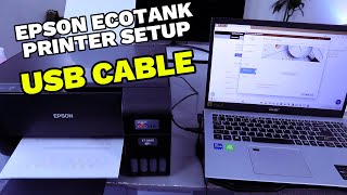 How To Setup Epson Ecotank 286028502800 Series Printer To Computer with USB Cable [upl. by Nettie]