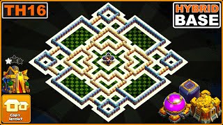 NEW BEST TH16 Hybrid Base with COPY LINK  COC Town Hall 16 TrophyFarming Base Design [upl. by Aidyl]