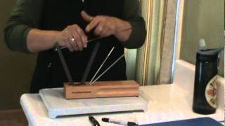 CutcoMindy How to sharpen a Cutco StraightEdge with Ed Reed Sharpener [upl. by Joachima]