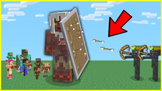 İSKELETLER OK ATIYOR HÜSAMETTİN BİZİ KORUYOR 😱  Minecraft [upl. by Lajet743]