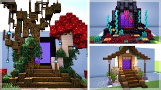 Minecraft 5 Epic Nether Portal Design Ideas [upl. by Sung]