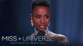 The winning answer of Miss Universe 2019 Zozibini Tunzi  Miss Universe 2019 [upl. by Tteltrab55]