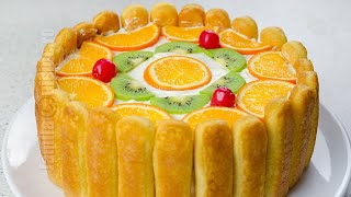 Tort diplomat  Ladyfingers Fruit Cake CC Eng Sub  JamilaCuisine [upl. by Kenji]