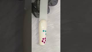 Easy flower nail art design doting nail art design 🥰❤️ [upl. by Raine]