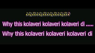 Why This Kolaveri Karaoke  With Lyrics  3  Why This Kolaveri Di Karaoke Moonu Karaoke [upl. by Aleusnoc]