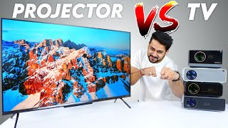 LED Projector vs 4K TV Comparison  Can ₹25K Projector Replace ₹50000 TV [upl. by Benedicto]