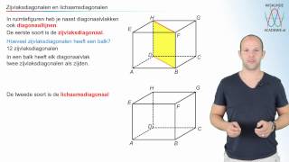 Zijvlaksdiagonalen en lichaamsdiagonalen  WiskundeAcademie [upl. by Ahsekal]