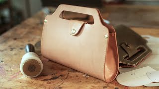 DIY Minimalist Leather Purse  With Pattern [upl. by Nilson]