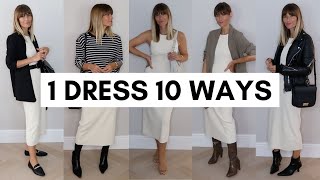 10 WAYS TO WEAR ONE CLASSY BODYCON DRESS  LOOKBOOK [upl. by Ilahsiav148]