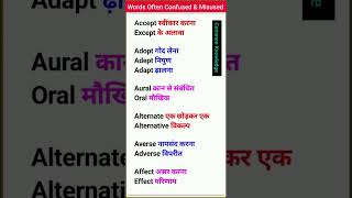 Some Confused amp Misused Words vocabularywordsenglishlearning shortvideo vocabulay [upl. by Gee]