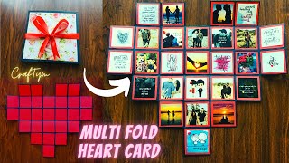 Photo Card Gift Idea  Multi Fold Heart Card  DIY HANDMADE VALENTINES DAY CARD IDEA DIY PHOTO CARD [upl. by Andrel842]