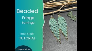 Beaded Fringe Earrings Brick stitch Miyuki Delica [upl. by Renick29]