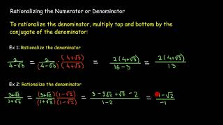 Rationalizing Twoterm Numerators or Denominators [upl. by Sucramej]