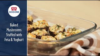 Baked mushrooms stuffed with Feta amp Yoghurt  DODONI [upl. by Reizarf]